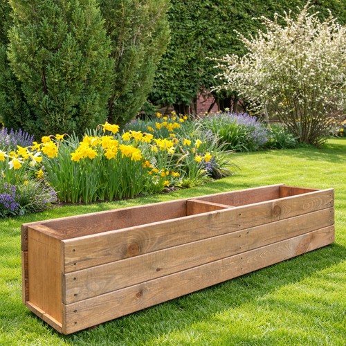 Large wooden garden planter - wooden,