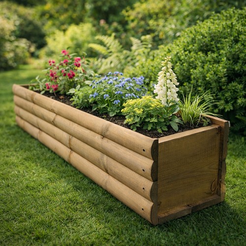 Wooden planter trough garden - wooden,