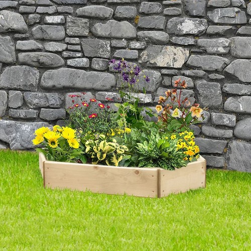 Hexagonal timber raised - timber, bed