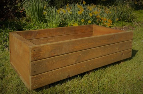 Garden planter wooden trough - planter,