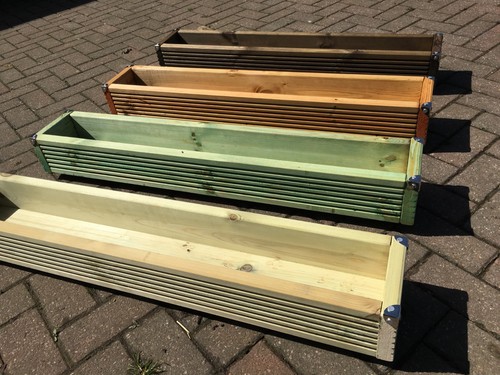 Coloured wooden patio - coloured,