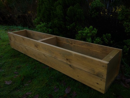 Large wooden planter long - wooden,