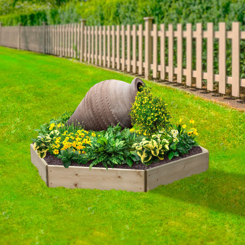 Hexagonal timber raised bed - raised,