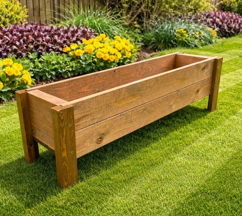 Wooden garden planter flower - garden,