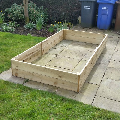Wooden raised bed planter with - raised,