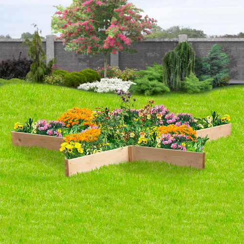 Star shaped timber raised bed - shaped,